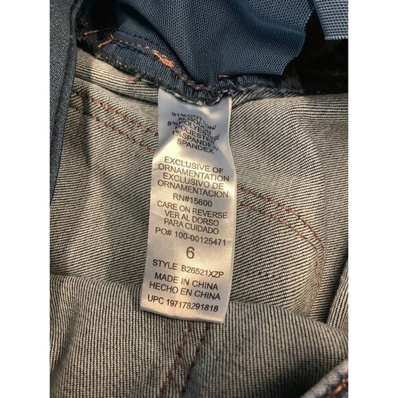 Democracy Womens 6 Blue Denim Ab Solution High Rise Wide Leg Jeans Stretch O5-28 - Picture 8 of 8